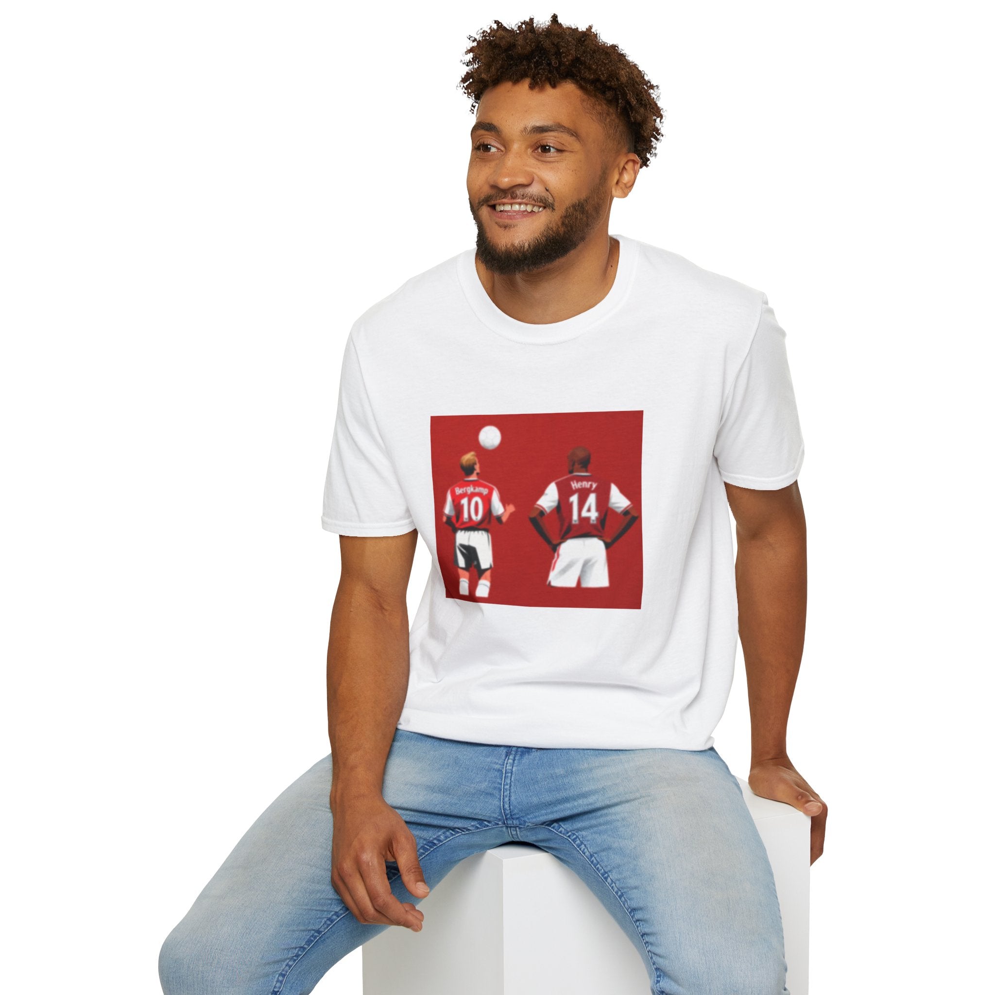 Dennis Bergkamp and Thierry Henry Arsenal Football Club Vintage Graphic Print tshirt