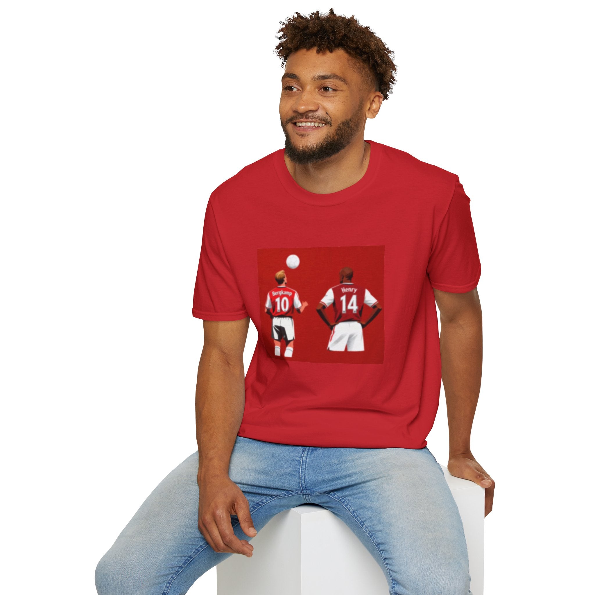 Dennis Bergkamp and Thierry Henry Arsenal Football Club Vintage Graphic Print tshirt