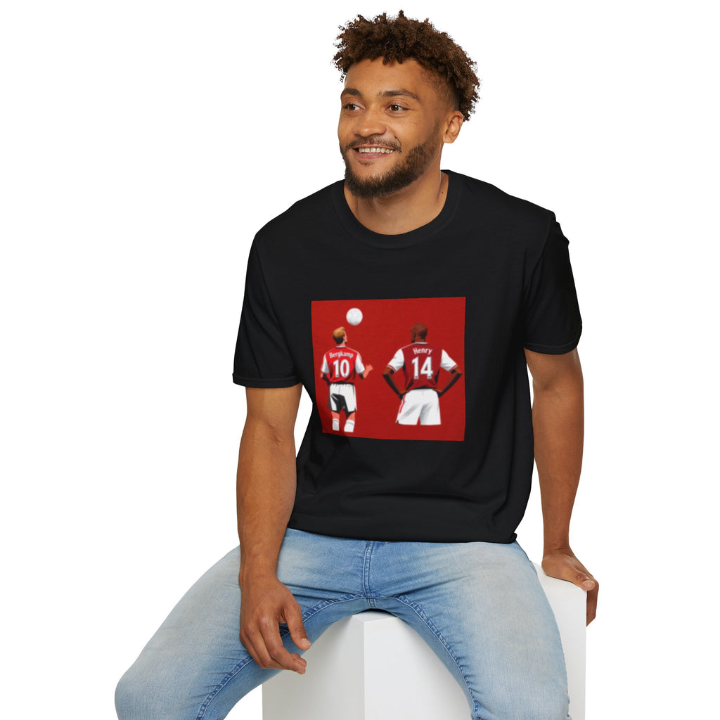 Dennis Bergkamp and Thierry Henry Arsenal Football Club Vintage Graphic Print tshirt